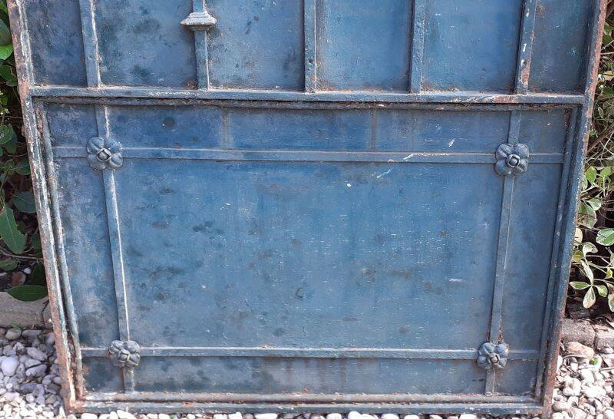 Solid gate, garden iron, H227x110cm, old, exterior door