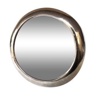 Beveled round table mirror