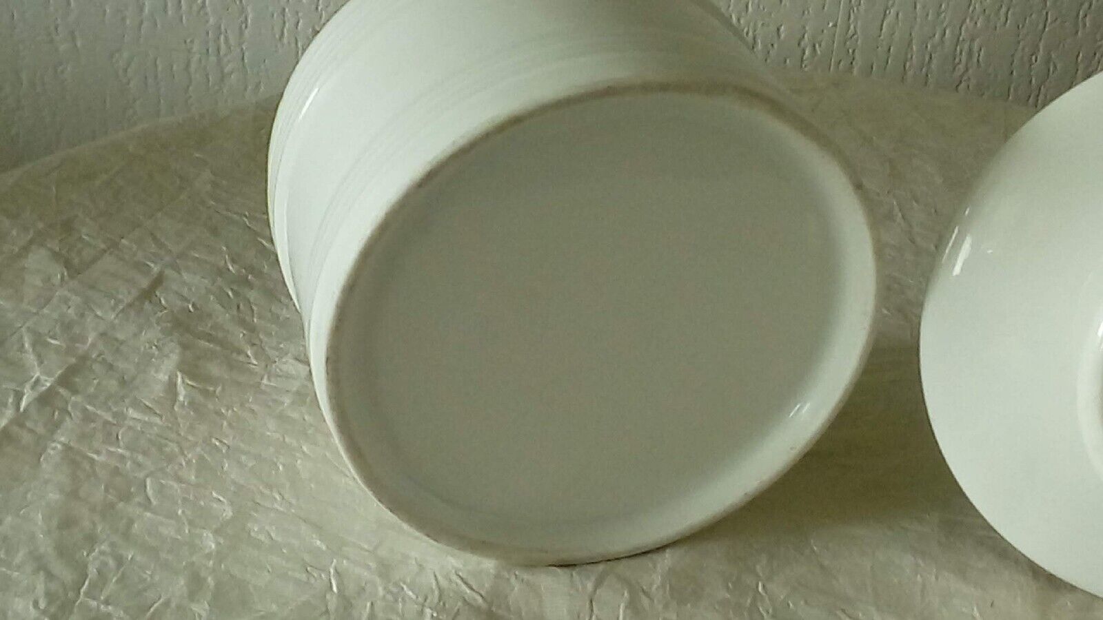 Old white porcelain water dish