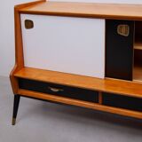 Oswald Vermaercke Sideboard with Black and White Sliding Doors, 1950s for V