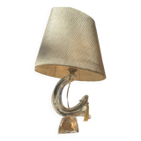 Crystal table lamp, signed daum france