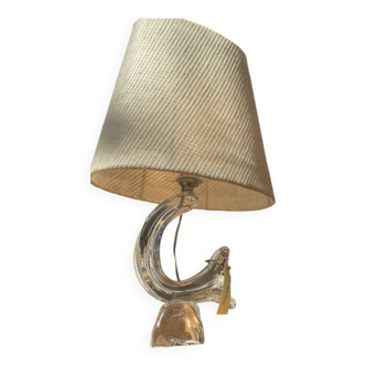 Crystal table lamp, signed daum france