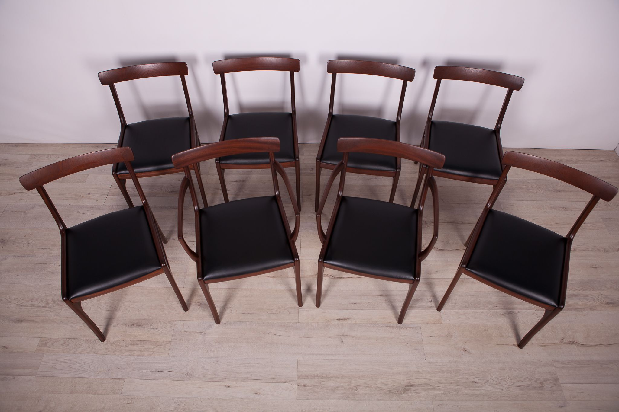 Set of 8 danish dining chairs by Ole Wanscher for Poul Jeppesens Møbelfabrik, 1960s