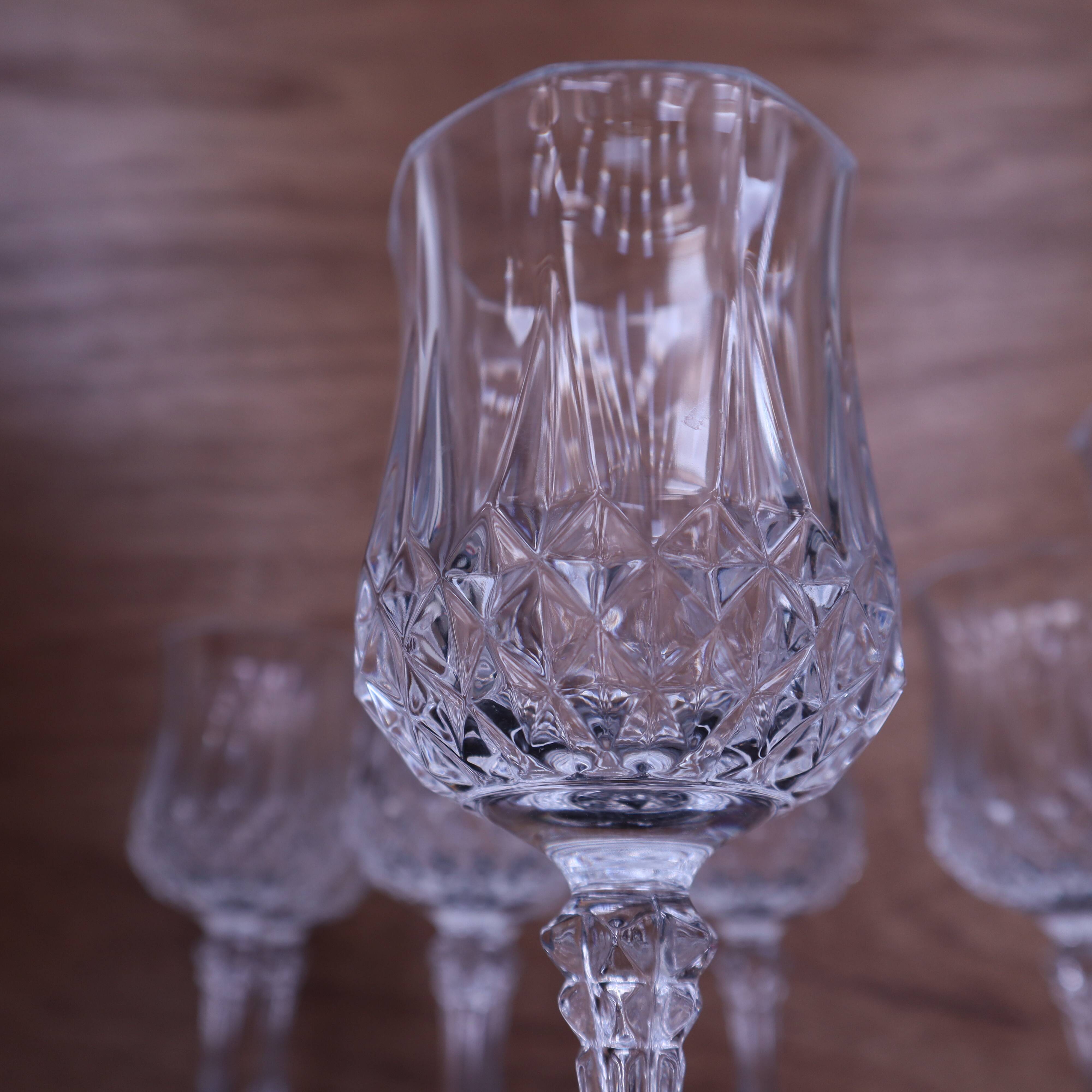 8 Crystal d'Arques Longchamps water glasses