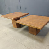 Pair of vintage wooden coffee or side tables, 1960s