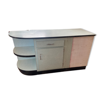 Vintage green formica corner kitchen base unit