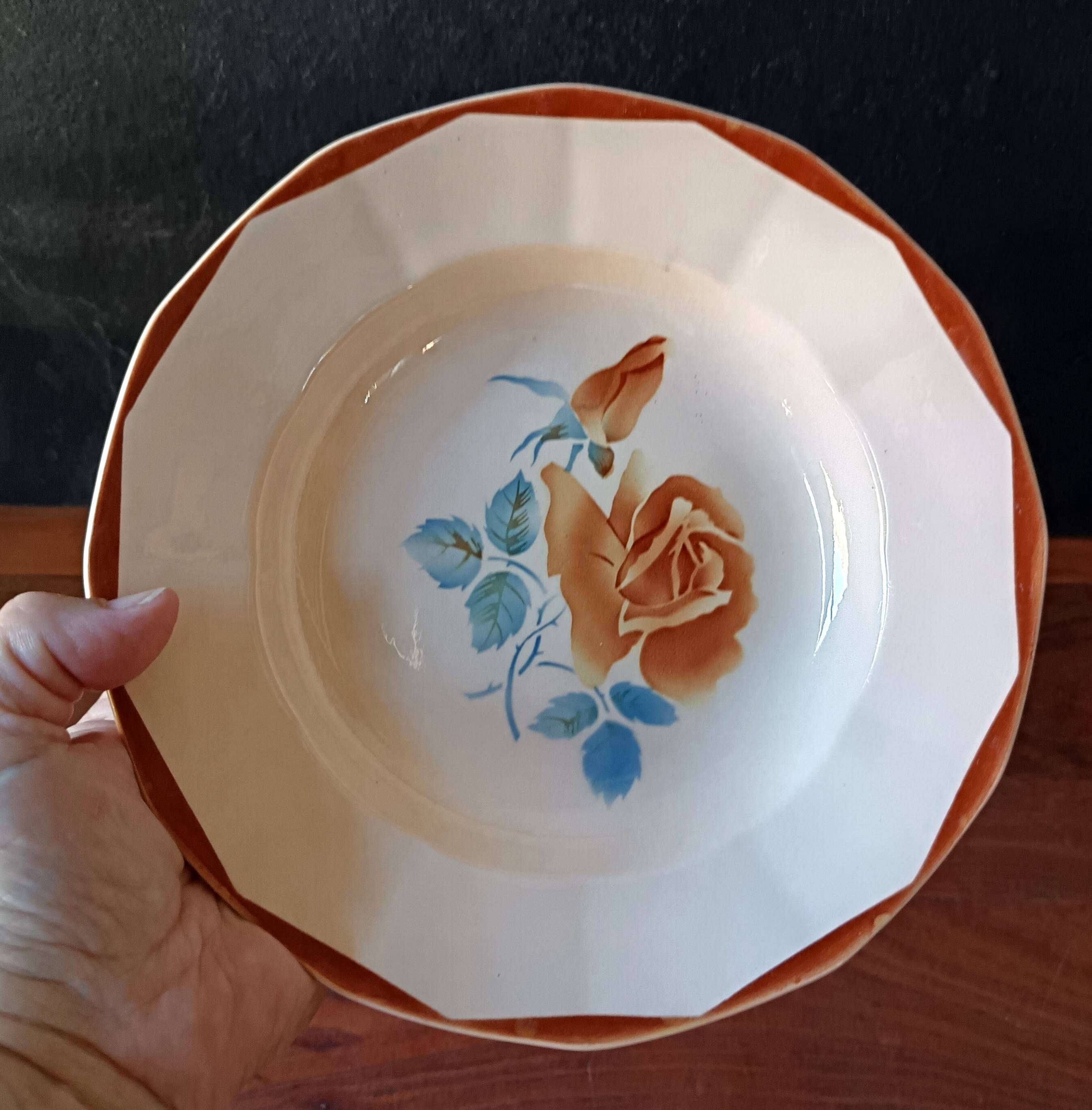 6 vintage soup plates Sarreguemines Digoin