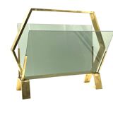Modern brass magazine rack,  Italy 1970