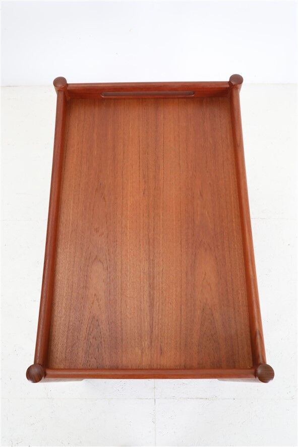 "AT-45" teak serving trolley by Hans Wegner for Andreas Tuck / Mid-century Danish modern design / 1960s