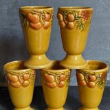 Five slurry mugs with vintage summer fruit