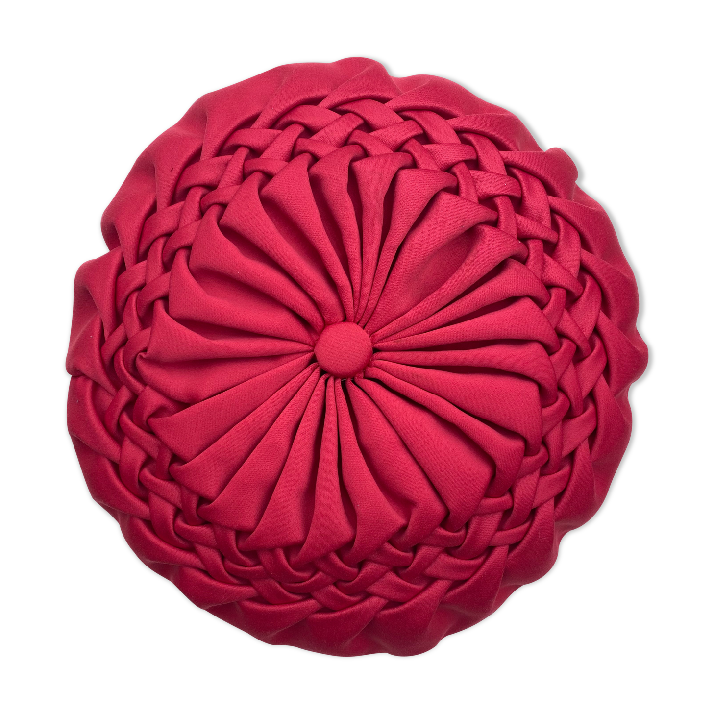 Coussin rond vintage plissé satiné