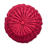 Coussin rond vintage plissé satiné