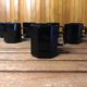 Series Of 8 ESSO Cups Black Ceramic Collection France Vintage