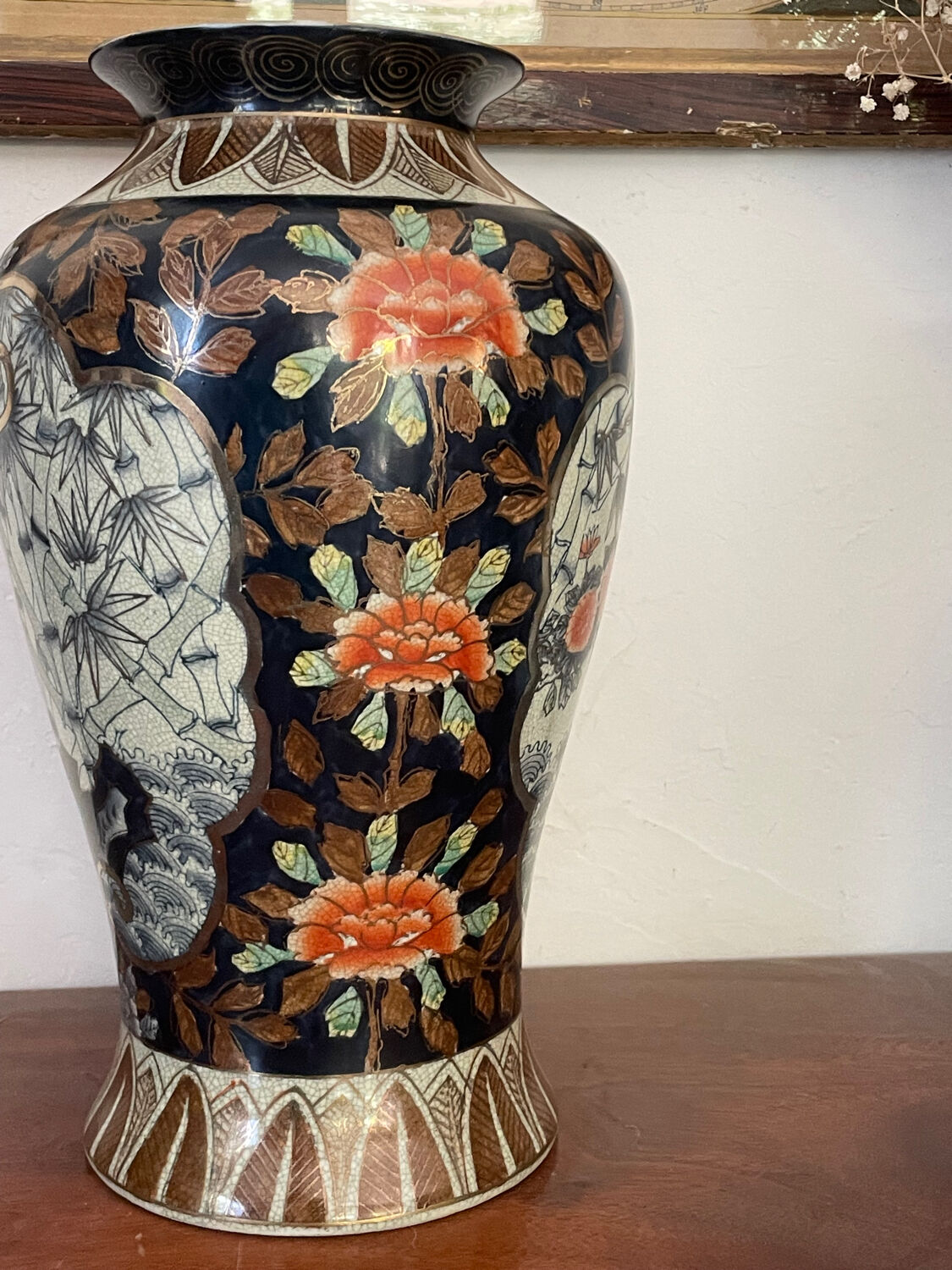 Paire de vases émail craquelé