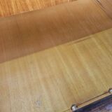 Mahogany burl chest of drawers with mirrored top