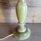Vintage retro lamp with green marble base, floral shade.