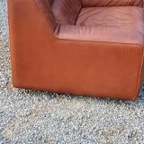 Pair of armchairs and De Sede sofa in cognac leather from the 70s/80s