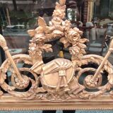 Old Large Golden Mirror With Louis XVI Style Pediment
