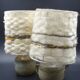 Pair of bedside lamps in stoneware and wool lampshades - Vintage around 1970