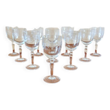 Verres anciens en cristal gravés Modèle Dampierre