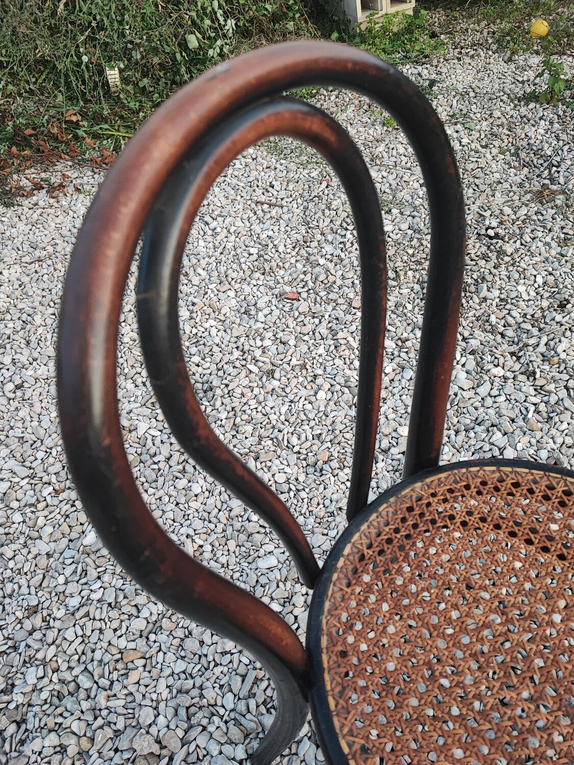 Duo chairs Thonet Austria seated cannée bistro blackened wood