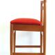 4 Danish Vintage Mid-Century Dining Chairs red upholstery