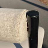 Pair of 1980s high chairs in leather and metal