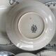 Set of 6 blue ironstone deep plates, antique French earthenware.
