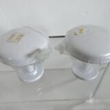 Set of 5 wall hooks, coat rack, white lacquered metal, new from old stock, 1980