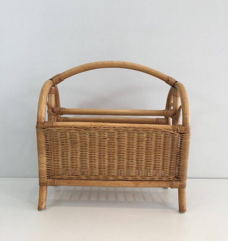 Rattan magazine rack