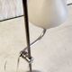 Articulated table lamp in chrome brass and opaline - mid 20th century.