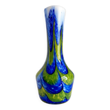 Blue and green glass paste vase