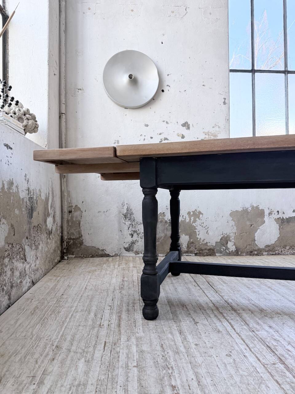 Table de ferme en chêne avec rallonges
