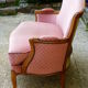 Pink velvet vintage sofa bench