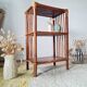 Shelf - rattan wood bookcase with a patina finish.