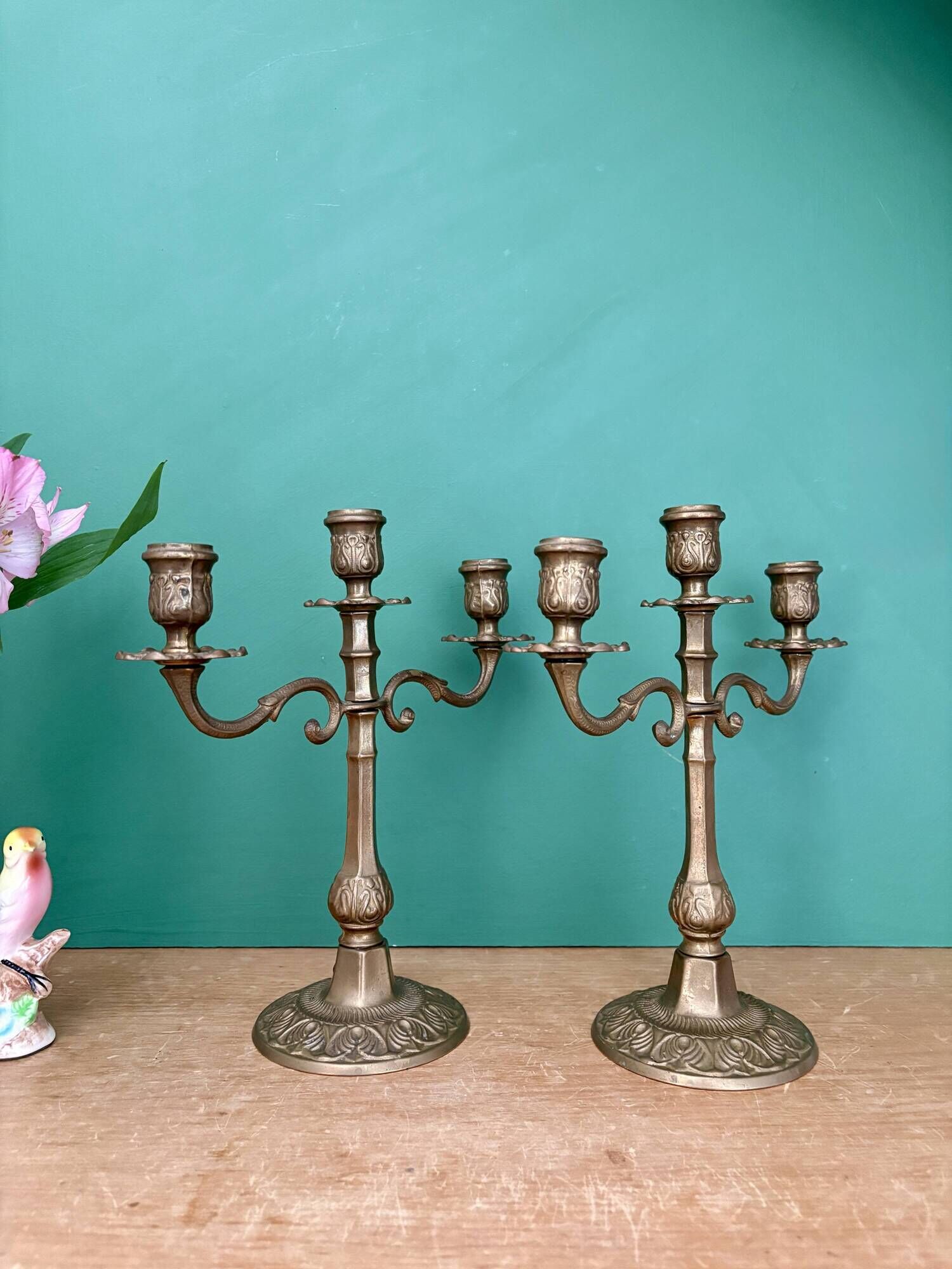 Paire de chandeliers vintage