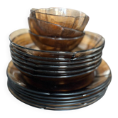 Duralex smoked glass service – petal model