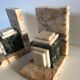 Pair of Art Deco marble book clamts