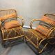 Set de trois fauteuils en rotin
