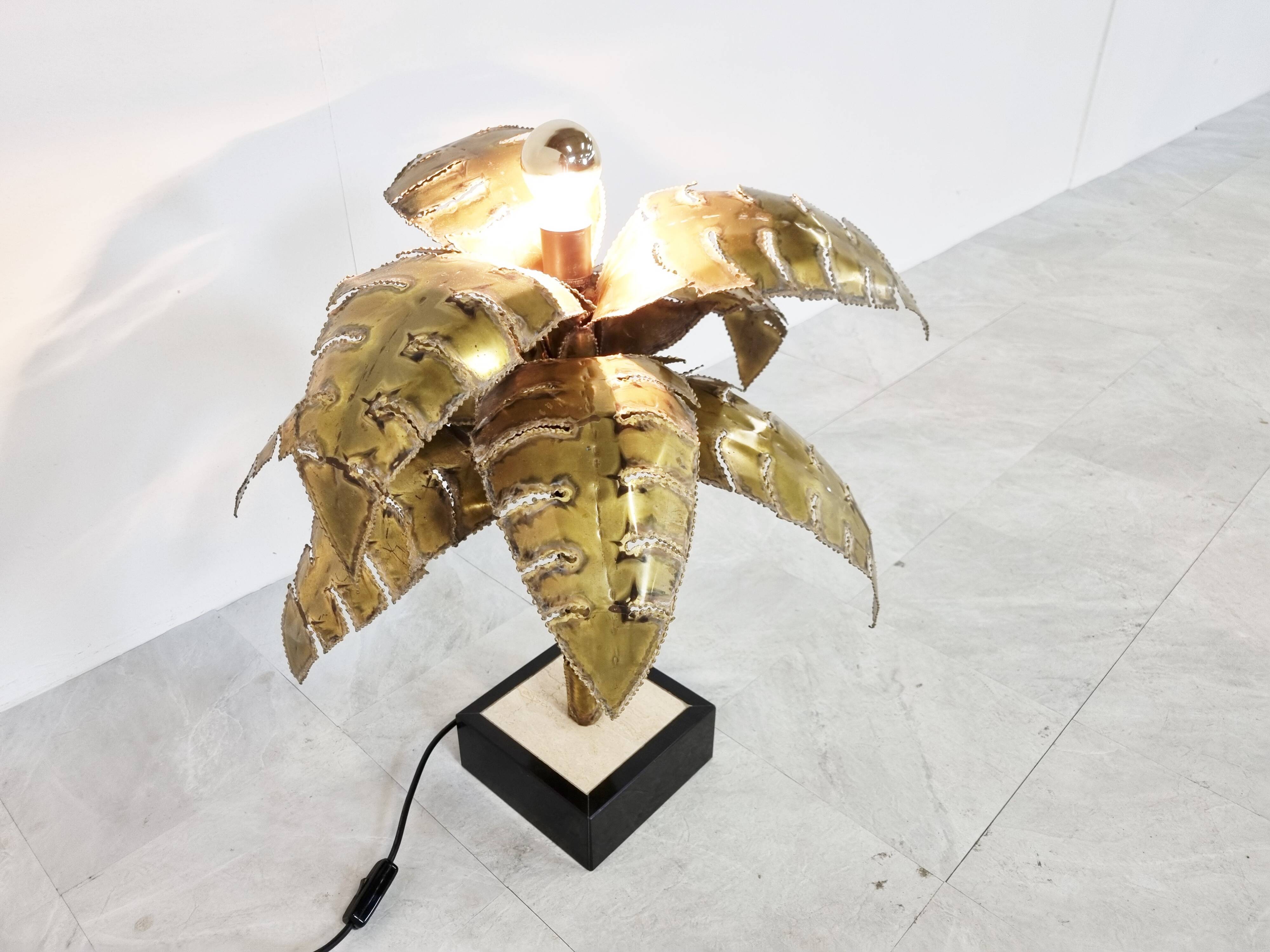 Maison jansen palm table lamp, 1970s