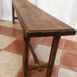 Vintage handmade wooden bench dimension: width -160 cm— height -37cm- depth -27cm-