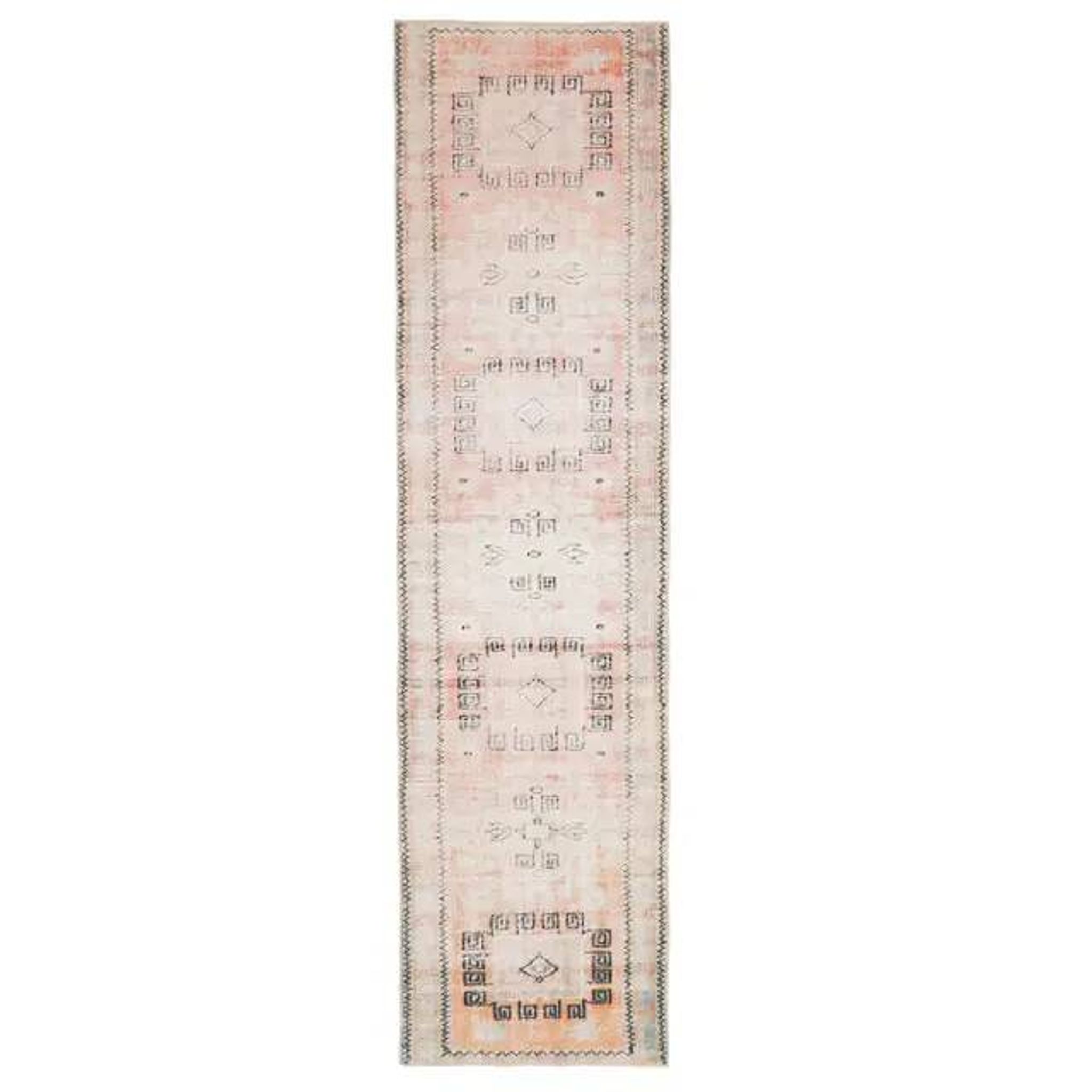 Vintage Turkish Oushak Handmade Cotton Orange Wool Runner Rug 82x328