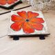 Dessous de plat fleur émaillée années 70
