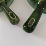 Duo of flowery caquelons