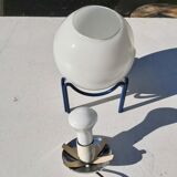 Lamp design metal and 70s glass