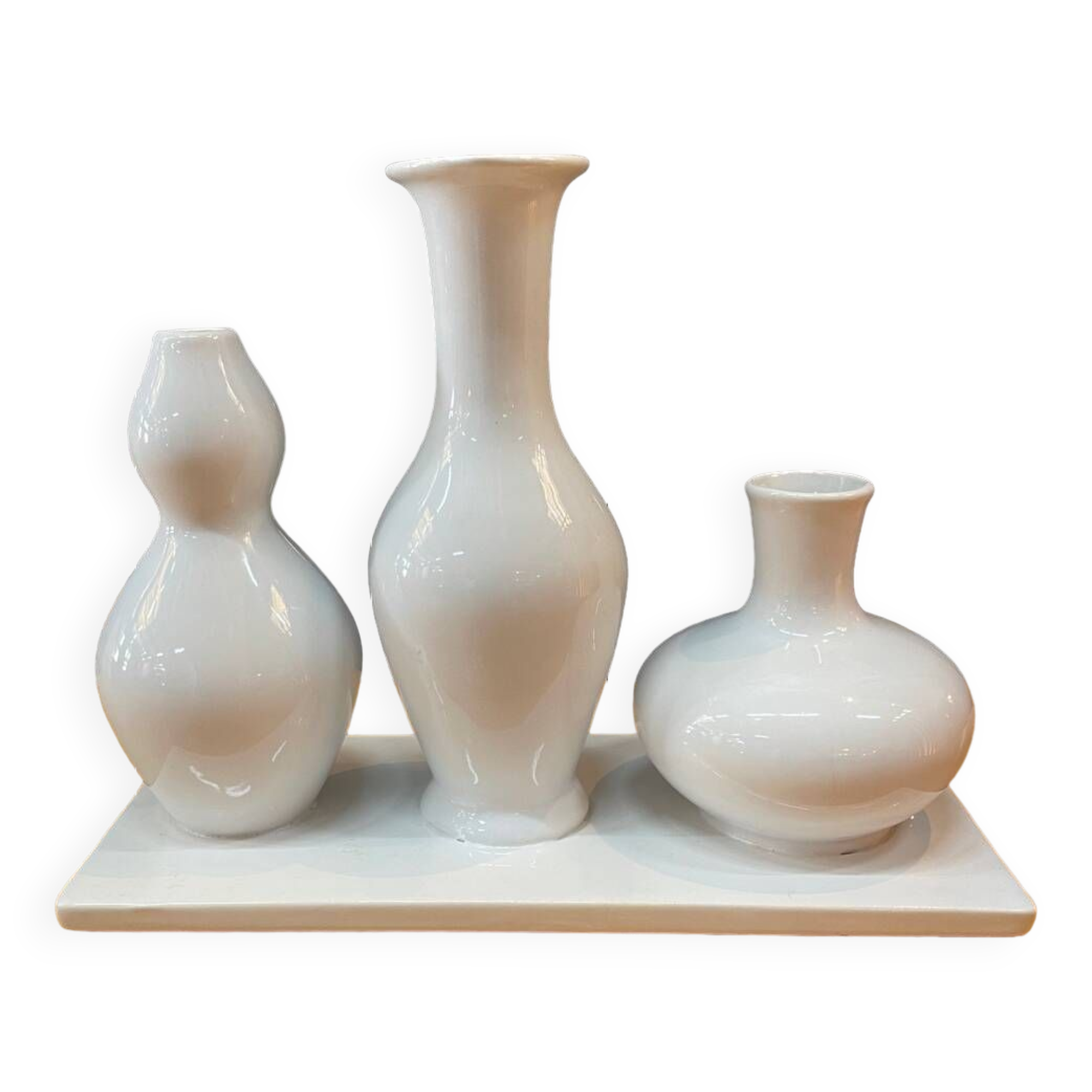 Silea white ceramic trio