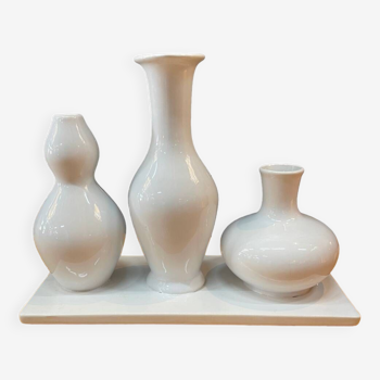 Trio de ceramiques blanches  Silea