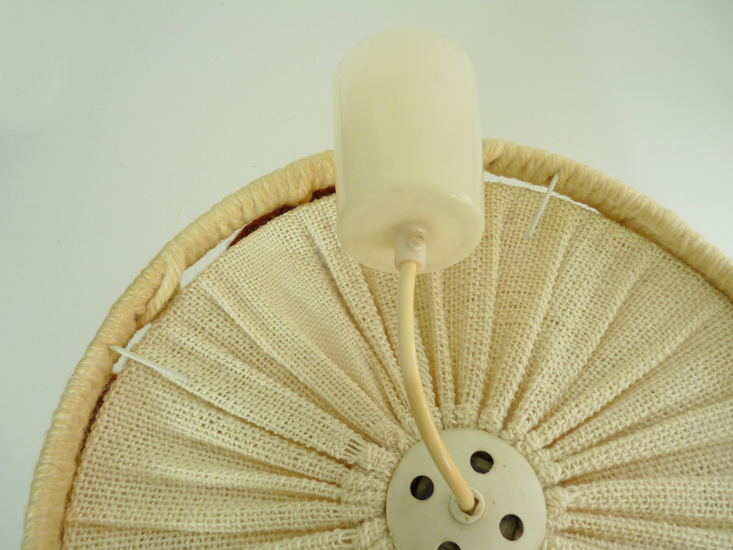 Scandinavian GDR wool en wooden hanging