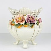 Vase en céramique avec fleurs, Italie, années 1950