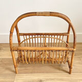 Rattan magazine holder